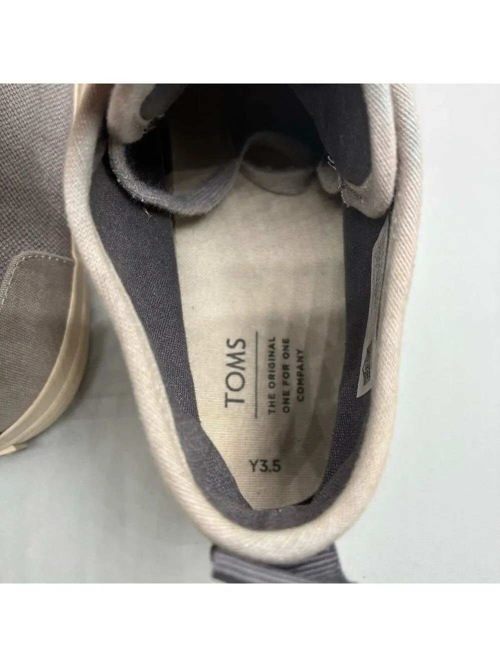 Toms Carlo Mid Big Lifestyle High Top Sneakers Youth 3.5 Gray Lace Up 10015286